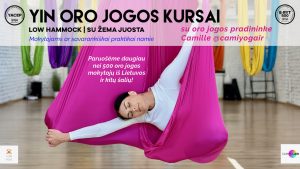 oro joga aerial yoga cmaiyogair camiyoga studija jogos pamoka yin su žema juosta low hammock kursai course teacher